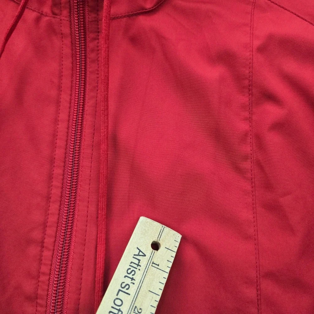 Nike Jacket Youth XL Mens Small Red Y2K Full Zip Hooded Athletic Training Casual